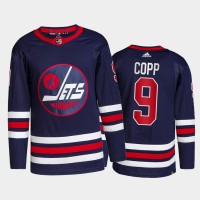Adidas Winnipeg Jets #9 Andrew Copp Men's 2021-22 Alternate Authentic NHL Jersey - Navy