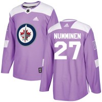 Adidas Winnipeg Jets #27 Teppo Numminen Purple Authentic Fights Cancer Stitched NHL Jersey