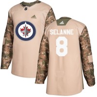 Adidas Winnipeg Jets #8 Teemu Selanne Camo Authentic 2017 Veterans Day Stitched NHL Jersey