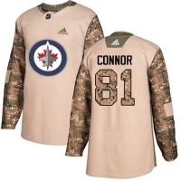 Adidas Winnipeg Jets #81 Kyle Connor Camo Authentic 2017 Veterans Day Stitched NHL Jersey