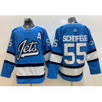 Adidas Winnipeg Jets #55 Mark Scheifele Blue Alternate Authentic Stitched NHL Jersey
