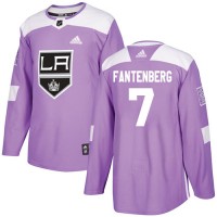 Adidas Los Angeles Kings #7 Oscar Fantenberg Purple Authentic Fights Cancer Stitched NHL Jersey