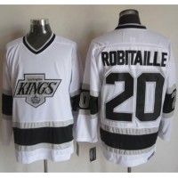 Los Angeles Kings #20 Luc Robitaille White CCM Throwback Stitched NHL Jersey