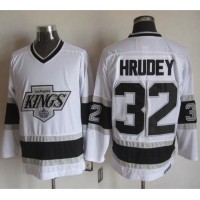 Los Angeles Kings #32 Kelly Hrudey White CCM Throwback Stitched NHL Jersey