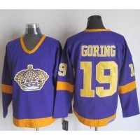 Los Angeles Kings #19 Butch Goring Purple/Yellow CCM Throwback Stitched NHL Jersey