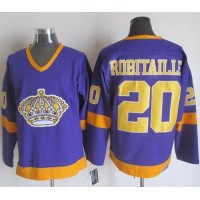 Los Angeles Kings #20 Luc Robitaille Purple/Yellow CCM Throwback Stitched NHL Jersey