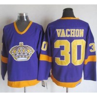 Los Angeles Kings #30 Rogie Vachon Purple/Yellow CCM Throwback Stitched NHL Jersey