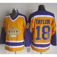 Los Angeles Kings #18 Dave Taylor Yellow/Purple CCM Throwback Stitched NHL Jersey