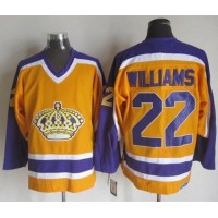 Los Angeles Kings #22 Tiger Williams Yellow/Purple CCM Throwback Stitched NHL Jersey