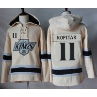 Los Angeles Kings #11 Anze Kopitar Cream Sawyer Hooded Sweatshirt Stitched NHL Jersey