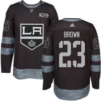 Adidas Los Angeles Kings #23 Dustin Brown Black 1917-2017 100th Anniversary Stitched NHL Jersey