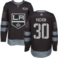 Adidas Los Angeles Kings #30 Rogie Vachon Black 1917-2017 100th Anniversary Stitched NHL Jersey