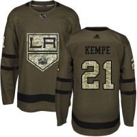 Adidas Los Angeles Kings #21 Mario Kempe Green Salute to Service Stitched NHL Jersey
