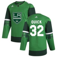 Los Angeles Los Angeles Kings #32 Jonathan Quick Men's Adidas 2020 St. Patrick's Day Stitched NHL Jersey Green.jpg.jpg