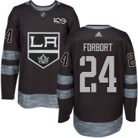 Adidas Los Angeles Kings #24 Derek Forbort Black 1917-2017 100th Anniversary Stitched NHL Jersey
