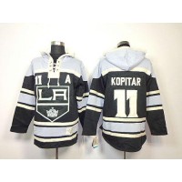 Los Angeles Kings #11 Anze Kopitar Black Sawyer Hooded Sweatshirt Stitched NHL Jersey