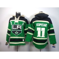 Los Angeles Kings #11 Anze Kopitar Green St. Patrick's Day McNary Lace Hoodie Stitched NHL Jersey