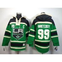 Los Angeles Kings #99 Wayne Gretzky Green St. Patrick's Day McNary Lace Hoodie Stitched NHL Jersey
