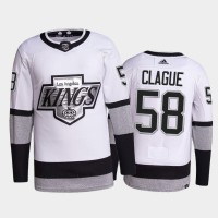 Adidas Los Angeles Kings #58 Kale Clague Men's 2021-22 Alternate Authentic NHL Jersey - White
