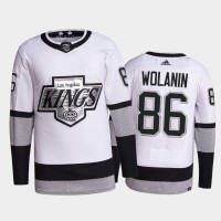 Adidas Los Angeles Kings #86 Christian Wolanin Men's 2021-22 Alternate Authentic NHL Jersey - White