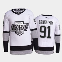 Adidas Los Angeles Kings #91 Carl Grundstrom Men's 2021-22 Alternate Authentic NHL Jersey - White