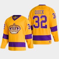Adidas Los Angeles Kings #32 Jonathan Quick Team Classics Gold Men's NHL 2022 Throwback Jersey