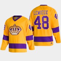 Adidas Los Angeles Kings #48 Brendan Lemieux Team Classics Gold Men's NHL 2022 Throwback Jersey