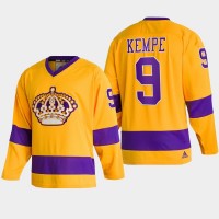 Adidas Los Angeles Kings #9 Adrian Kempe Team Classics Gold Men's NHL 2022 Throwback Jersey