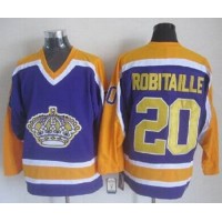 Los Angeles Kings #20 Luc Robitaille Purple CCM Throwback Stitched NHL Jersey
