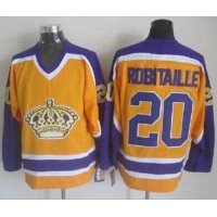Los Angeles Kings #20 Luc Robitaille Yellow CCM Throwback Stitched NHL Jersey
