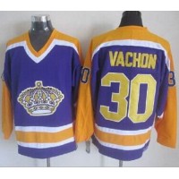 Los Angeles Kings #30 Rogie Vachon Purple CCM Throwback Stitched NHL Jersey