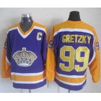 Los Angeles Kings #99 Wayne Gretzky Purple CCM Throwback Stitched NHL Jersey