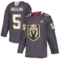 Vegas Vegas Golden Knights #5 Deryk Engelland Men's Grey Adidas Latino Heritage Night Stitched NHL Jersey