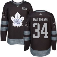Adidas Toronto Maple Leafs #34 Auston Matthews Black 1917-2017 100th Anniversary Stitched NHL Jersey