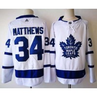 Adidas Toronto Maple Leafs #34 Auston Matthews White Road Authentic Stitched NHL Jersey