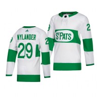 Toronto Maple Leafs #29 William Nylander adidas White 2019 St. Patrick's Day Authentic Player Stitched NHL Jersey