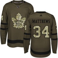 Adidas Toronto Maple Leafs #34 Auston Matthews Green Salute to Service Stitched NHL Jersey