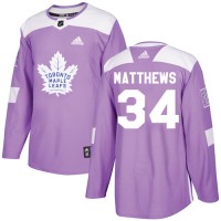 Adidas Toronto Maple Leafs #34 Auston Matthews Purple Authentic Fights Cancer Stitched NHL Jersey