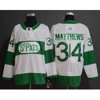 Adidas Toronto Maple Leafs #34 Auston Matthews White Authentic St. Pats Stitched NHL Jersey