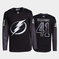 Adidas Tampa Bay Lightning #41 Pierre-Edouard Bellemare Men's 2021-22 Alternate Authentic NHL Jersey - Black
