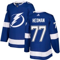 Adidas Tampa Bay Lightning #77 Victor Hedman Blue Home Authentic Stitched NHL Jersey