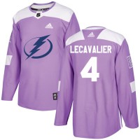 Adidas Tampa Bay Lightning #4 Vincent Lecavalier Purple Authentic Fights Cancer Stitched NHL Jersey