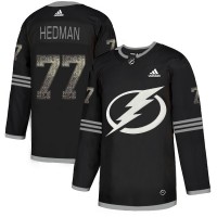 Adidas Tampa Bay Lightning #77 Victor Hedman Black Authentic Classic Stitched NHL Jersey