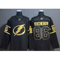 Adidas Tampa Bay Lightning #86 Nikita Kucherov Black/Gold Authentic Stitched NHL Jersey
