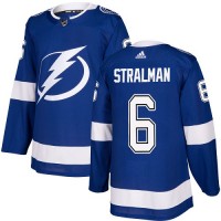 Adidas Tampa Bay Lightning #6 Anton Stralman Blue Home Authentic Stitched NHL Jersey