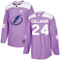 Adidas Tampa Bay Lightning #24 Ryan Callahan Purple Authentic Fights Cancer Stitched NHL Jersey