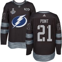 Adidas Tampa Bay Lightning #21 Brayden Point Black 1917-2017 100th Anniversary 2020 Stanley Cup Champions Stitched NHL Jersey
