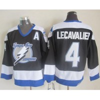 Tampa Bay Lightning #4 Vincent Lecavalier Black CCM Throwback Stitched NHL Jersey