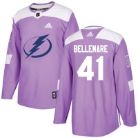 Adidas Tampa Bay Lightning #41 Pierre-Edouard Bellemare Purple Authentic Fights Cancer Stitched NHL Jersey