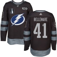 Adidas Tampa Bay Lightning #41 Pierre-Edouard Bellemare Black 2022 Stanley Cup Final Patch 100th Anniversary Stitched NHL Jersey